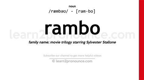 rambol meaning|Rambo noun .